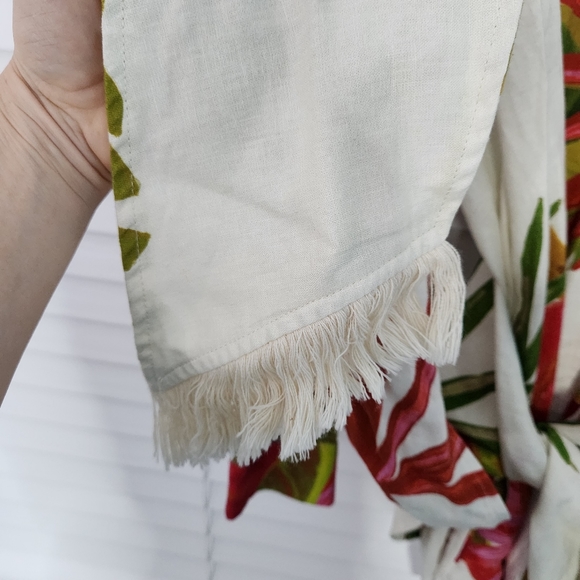 Farm Rio Spring Forest Mini Linen Blend Dress M - Picture 9 of 13